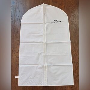 Coach Garment Bag White Protective Cover Authentic Logo Front Zip